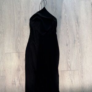 H&M Black Velvet Midi Dress